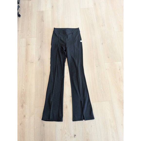 Vuori Pants - Vuori Performance Rib Flare Pants Black High Rise Slit Hem Women Small VW4042